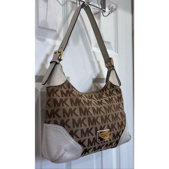 MICHAEL KORS - EUC Millbrook Signature Logo Hobo Shoulder Bag/Canvas & Leather - Picture 2 of 14